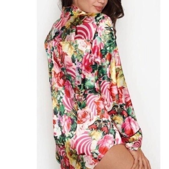 VS Mary Katrantzou Satin PJ Shirt Top XS